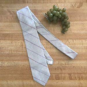 #1157 ETIENNE AIGNER VTG GREY STRIPED GRAY NECKTIE 55 in X 3 in